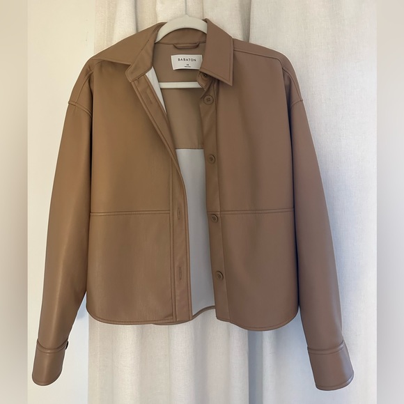 Aritzia Babaton brown leather jacket size xsmall - Picture 1 of 3